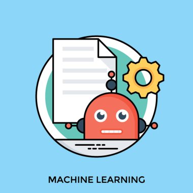 Makine öğrenimi kavramsallaştırma cog ve kağıt levha ile robot bir yüz 