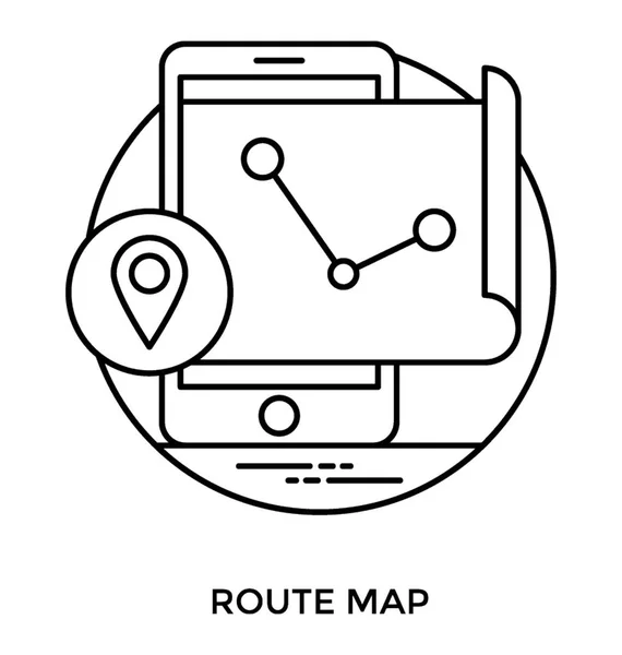 Gadget Électronique Ayant Une Carte Avec Des Pointeurs Broches Navigation — Image vectorielle