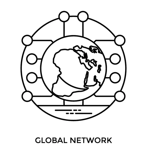 Globe Avec Beaucoup Connexions Multiples Des Points Accès Montrant Concept — Image vectorielle