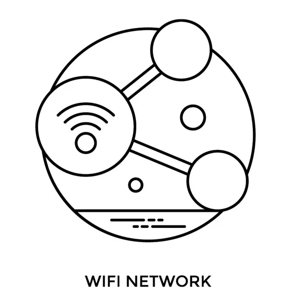 Dos Centros Conectados Wifi Red Wifi — Vector de stock