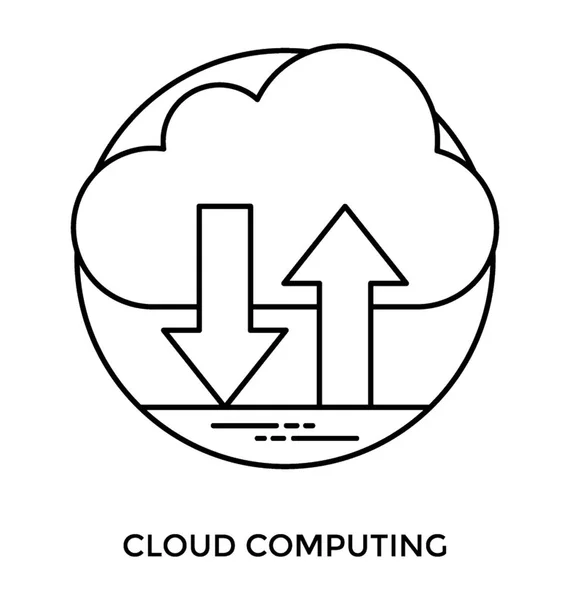 Dwukierunkowej Strzałki Chmurze Symbolizujące Chmury Obliczeniowej — Wektor stockowy