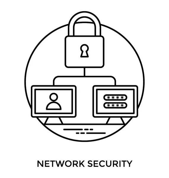 Twee Computerscherm Met Wachtwoord Autorisatie Afbeelding Met Lock Boven Hen — Stockvector