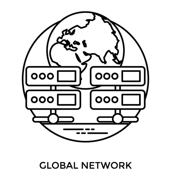 Miután Globe Háttérrel Rendelkezik Ikonok Globális Hálózati Adattároló Eszközök — Stock Vector