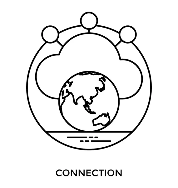 Uma Nuvem Com Globo Fazendo Conexões Diferentes Ícone Para Conexão —  Vetores de Stock