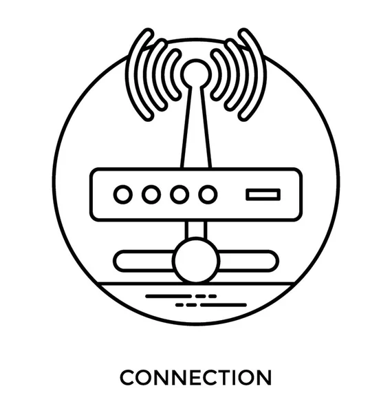 Μια Συσκευή Router Wifi Σήματα Που Δείχνουν Μια Ιδέα Της — Διανυσματικό Αρχείο