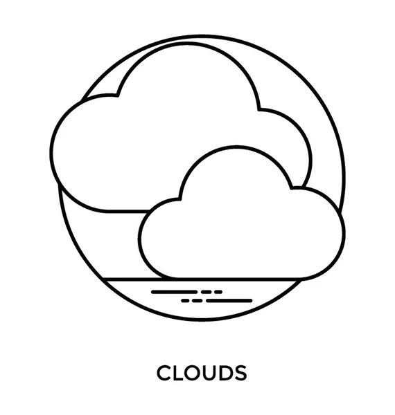 Ένα Εικονίδιο Δείχνει Φυσικό Ατμοσφαιρική Σκηνή Έχοντας Δύο Επικαλυπτόμενες Σύννεφα — Διανυσματικό Αρχείο