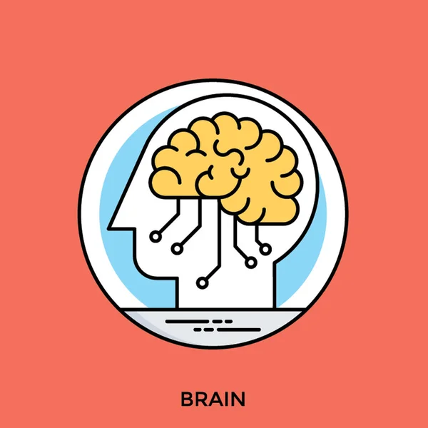 Человеческий Мозг Подключен Схеме Изображающей Человеческий Интеллект — стоковый вектор