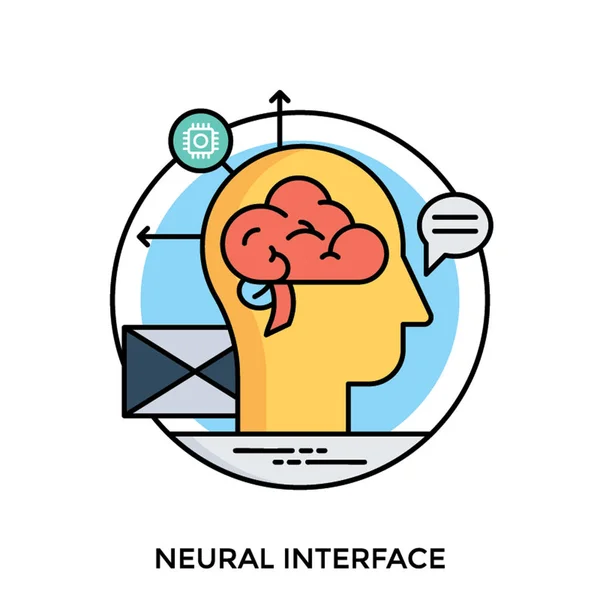 Uma Imagem Ícone Complexa Conceitual Interface Neural — Vetor de Stock