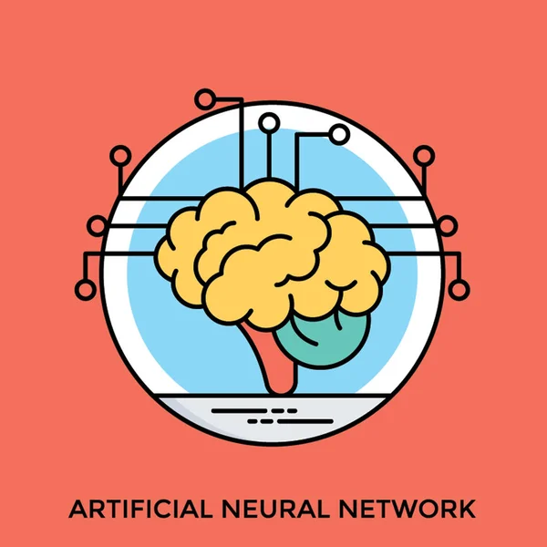 Inteligência Artificial Abstrata Rede Neural Ícone Plano — Vetor de Stock