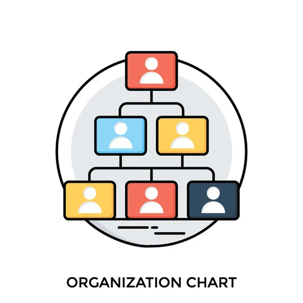 Hierarchy Employee Chart Each Member Leading Others Commemorating Organization Chart — Stock Vector