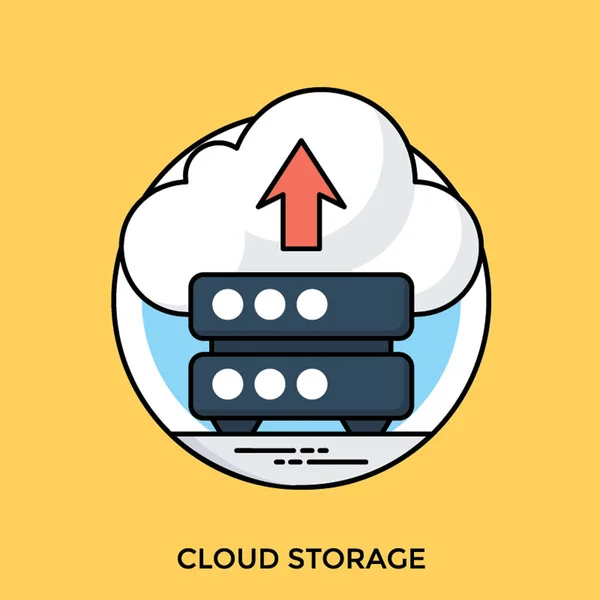 Data Storage Devices Uploading Data Cloud Brief Icon Cloud Storage — Stock Vector