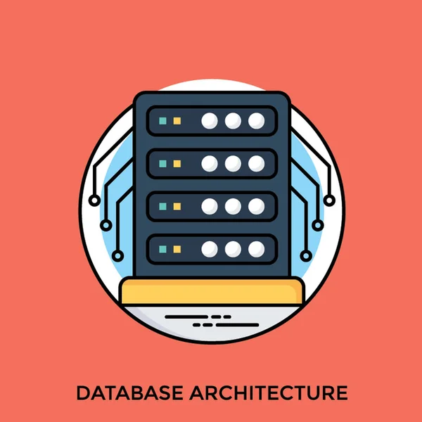 数据存储设备保持在一个对称和一些节点出来 给数据库架构的印象 — 图库矢量图片