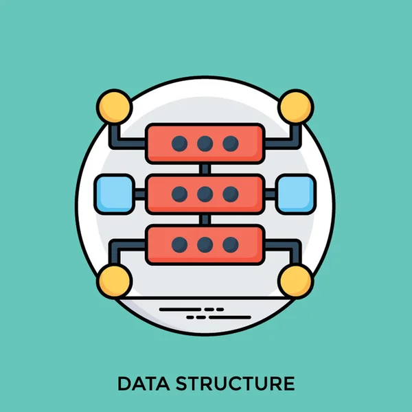 Perangkat Keras Penyimpanan Data Dengan Node Yang Menampilkan Ikon Struktur - Stok Vektor