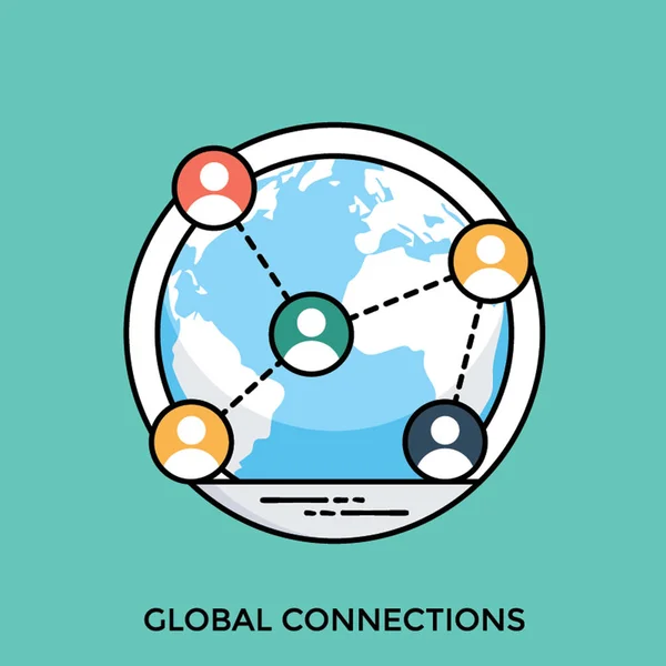 Globe Connecté Réseau Profils Concept Ionisant Pour Les Connexions Mondiales — Image vectorielle