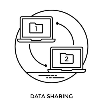 Klasörle aynı fata paylaşım için kavram olarak vaftiz birinci ve ikinci laptop döner ok 
