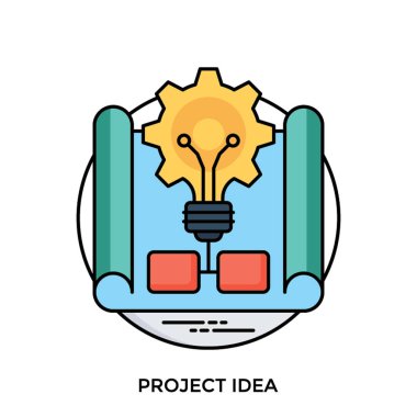 Nerede dişli ampul şeklinde iki varlık, proje fikir simgesi ile bağlı olduğu bir plan gösterilen proje Haritası açıldı 