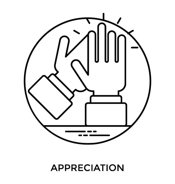 Applaudissant Les Mains Position Applaudissement Faisant Une Notion Icône Appréciation — Image vectorielle
