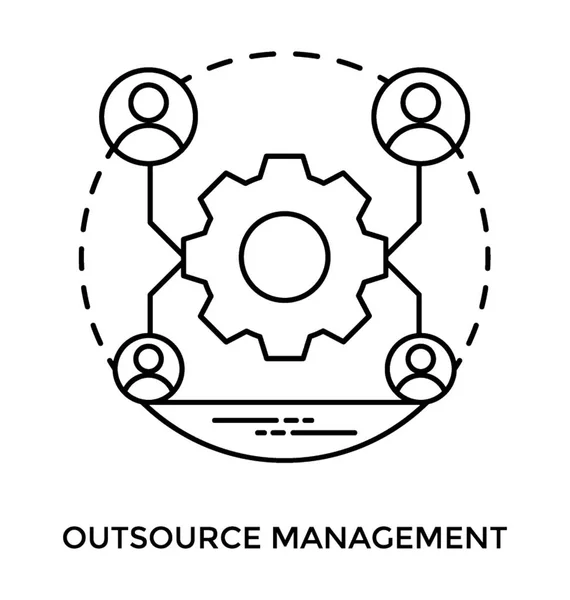 Narzędzia Zarządzania Poprzez Niektóre Profile Symbolizować Outsourcingu Zarządzania Ikona — Wektor stockowy