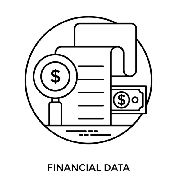 Збільшувач Символом Долара Який Перевіряється Допомогою Певної Діаграми Фінансових Даних — стоковий вектор