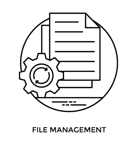 Een Concept Beheer Bestand Voor Bestand Wordt Weergegeven Door Tandrad — Stockvector