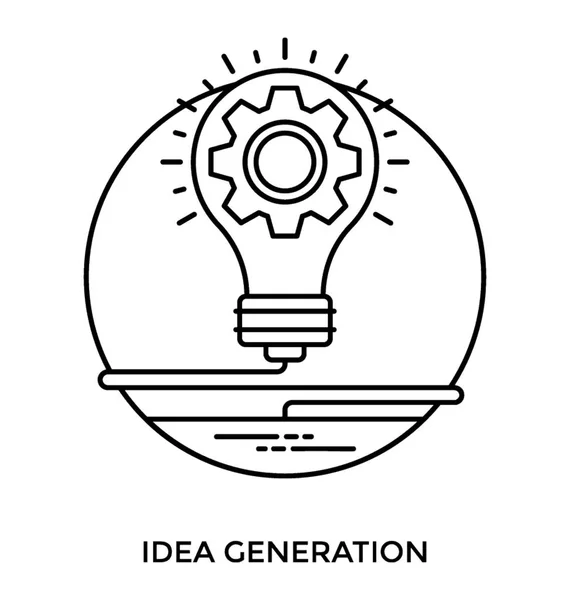 Światło Podnoszenie Żarówka Biegów Wewnątrz Dołączone Drutu Oferując Generacji Pomysłem — Wektor stockowy