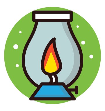 Kamp ve seyahat kullanılan yakıt ile yanan bir antika stili fener 