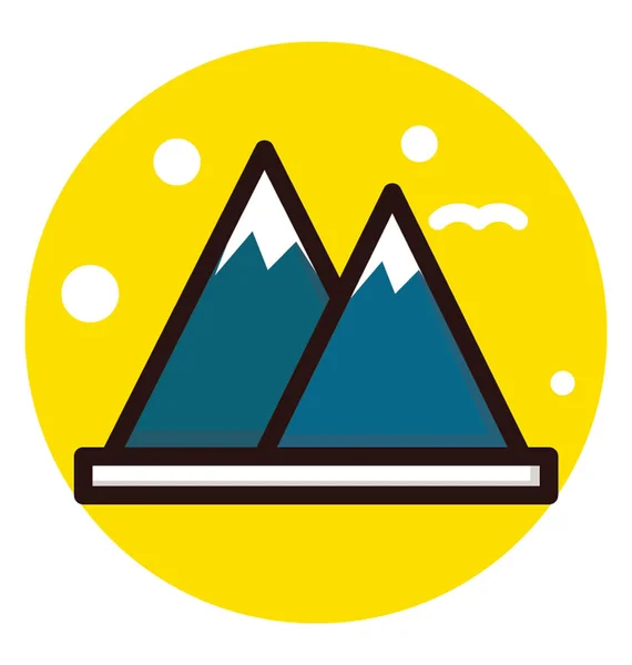 Montañas Colores Brillantes Con Nieve Que Representa Zona Montañosa Estación — Archivo Imágenes Vectoriales
