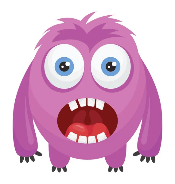 A 3D Funny Monster with Weird Teeth and Bulging Eyes Made of Fuzzy Fur  Stock Illustration - Illustration of color, head: 277095677