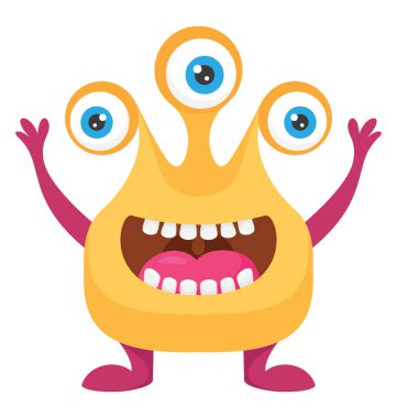 Olağandışı yüzü ve hantal vücut uzaylı canavar karakterize üç gözlü sahip olan büyük bir yaratık 