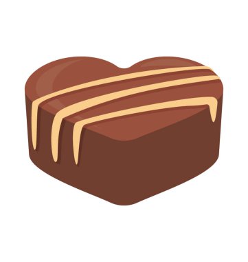 Sütlü çikolata karamel sos katmanları ile tepesinde kalp şeklinde