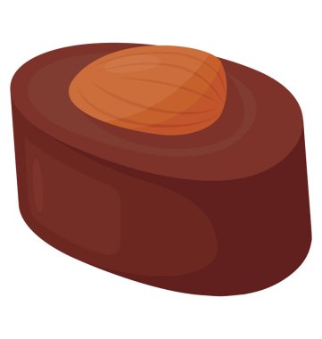 Bir koyu çikolata çeşitli badem şekeri, şeker pekmezi simge vektör çiğnemek.