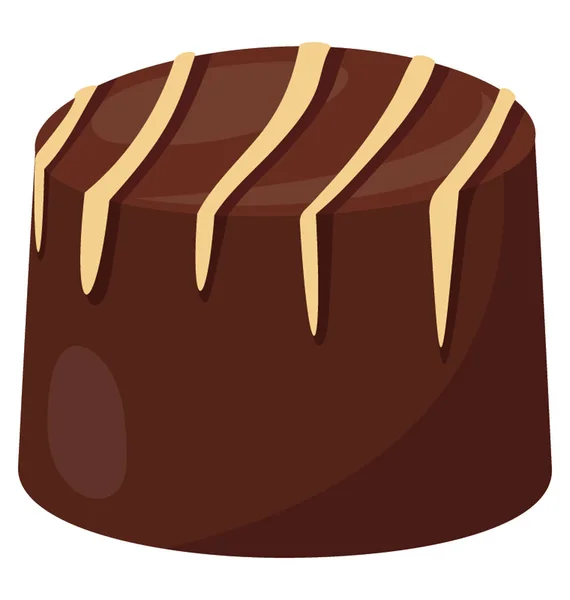 美味巧克力奶油糖果配白巧克力装饰 — 图库矢量图片