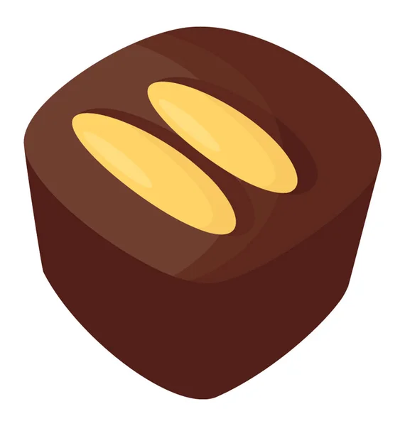 Delizioso Cioccolato Latte Assortito Con Sopra Una Mandorla — Vettoriale Stock