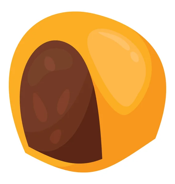 Caramel Chocolate Filled Dark Chocolate Sweet Treat — Stock Vector
