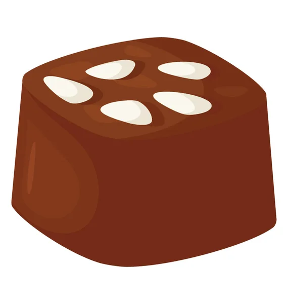 어두운 초콜릿 모듬된 아몬드 아이콘 — 스톡 벡터