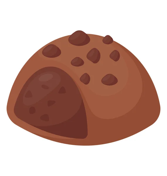 チョコレート チップと一口撮影で暗いチョコレート ボール — ストックベクタ