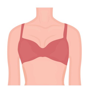 Boynundan kadın meme simgeyi doğru işaret karın için üst vücut