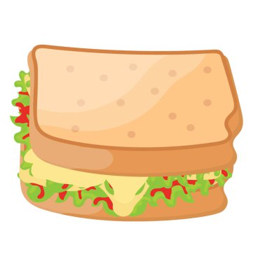 Peynir, domates, marul ve kızarmış ekmek ile sandviç