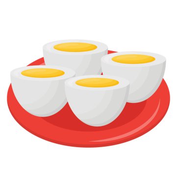 Katı pişmiş yumurta iki devrede de bir tabak 