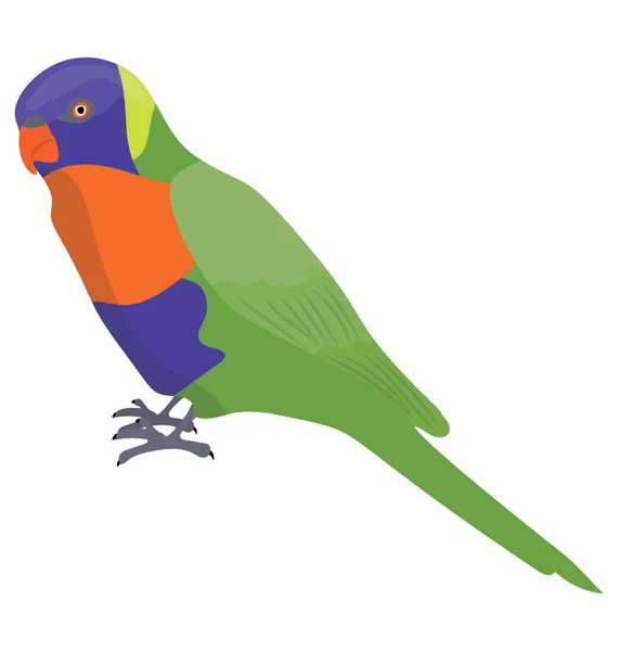 Papuga Jak Ptak Różnych Kolorach Symbolizujące Crimson Wybrzuszony Papuga Długoogonowa — Wektor stockowy