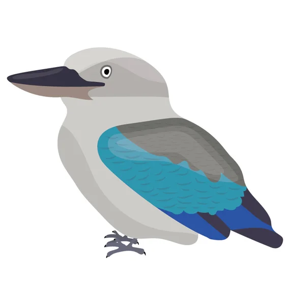 Pájaro Bebé Pequeño Tamaño Cuerpo Blanco Azul Nevado Que Representa — Archivo Imágenes Vectoriales