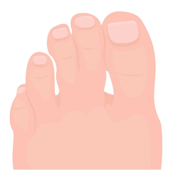 Descalzo Con Dedos Icono Dedos Los Pies — Vector de stock