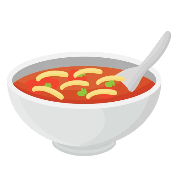 Uma Tigela Sopa Tomate Fresco Tigela Cerâmica Branca —  Vetores de Stock