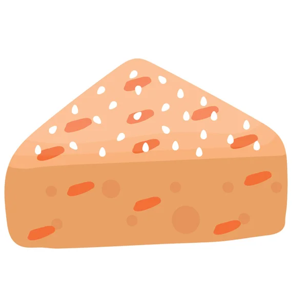 Clásica Porción Pastel Queso Vainilla Para Los Antojos Azúcar — Vector de stock