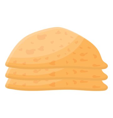 Karamel ince bir tabaka pasta, krep simge vektör 