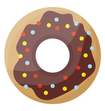 Çörek çikolata sosu ve konfeti ile sırlı