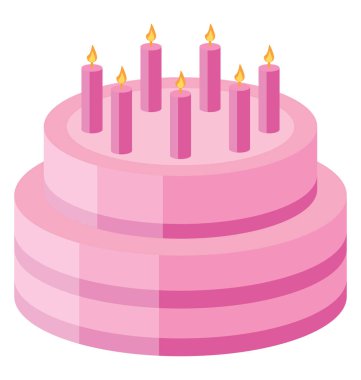 Çift katmanlı kek çilek tadında mumlar ile