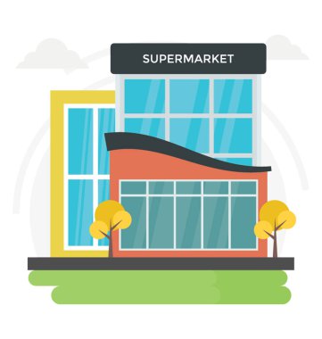 Süpermarket bina modern bir dış 
