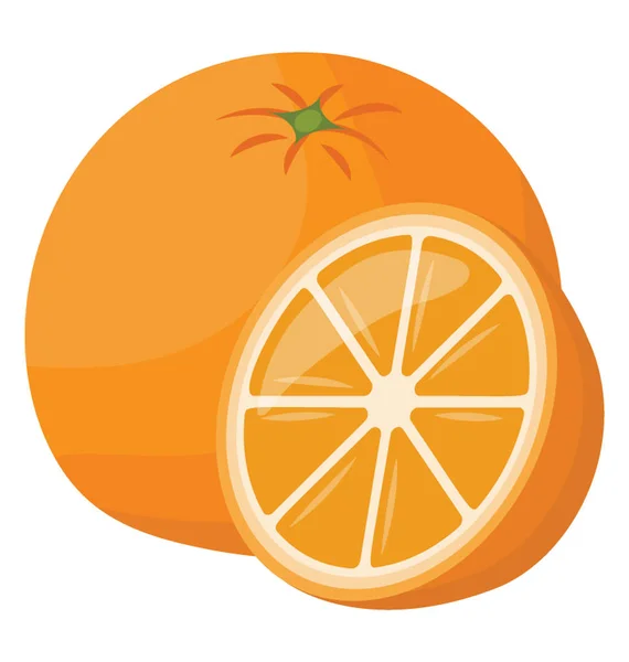 Orange Half Orange Citrus Fruit Vector — Stock Vector
