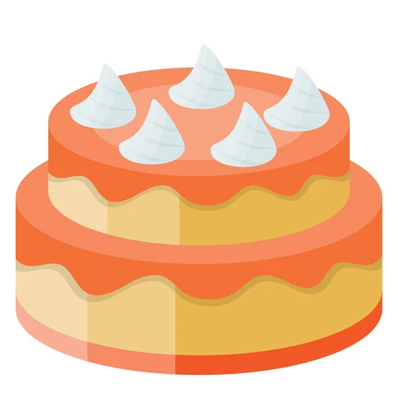Πορτοκαλί Βουτυρόγαλα Καραμέλα Στρώσεις Κέικ Χρειάζεται Ζάχαρη Άχνη Από Πάνω — Διανυσματικό Αρχείο